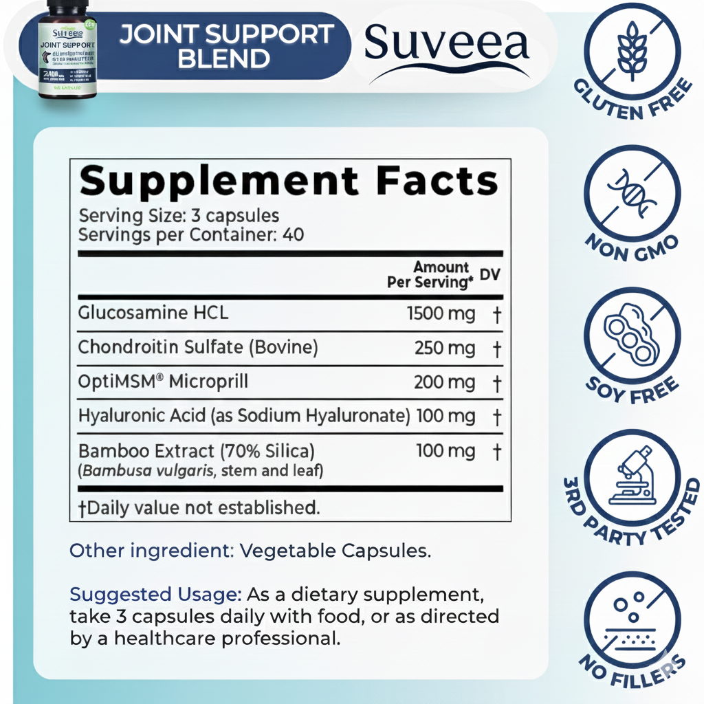 Suveea Glucosamine Chondroitin, MSM, Joint Support Supplement